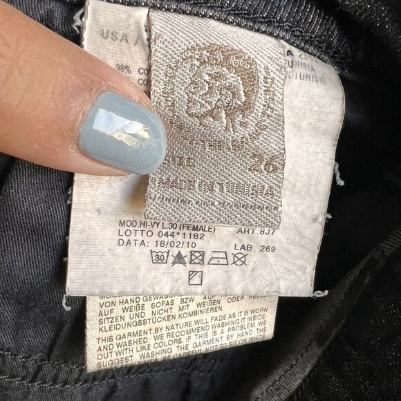 DIESEL Womens Black HI-VY Stretch Low Rise Skinny Leg Denim Jeans Size 26x30 - Picture 11 of 12